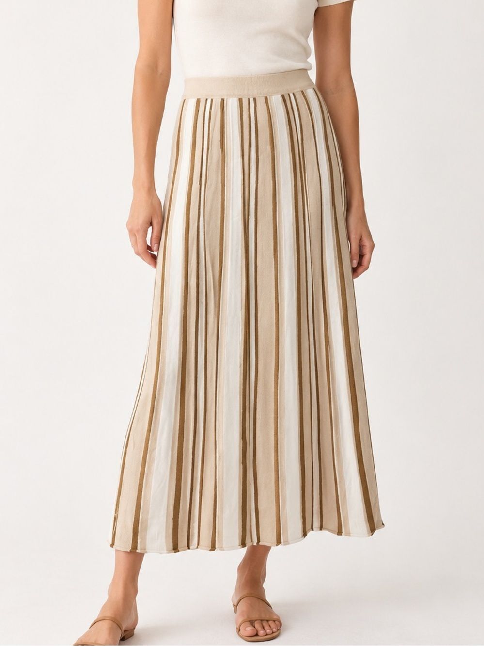 Falconeri Striped Knit Maxi Skirt Made in Italy Sz. S